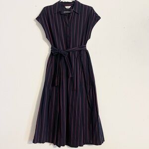 TOAST 100% Cotton Striped Midi Dress.